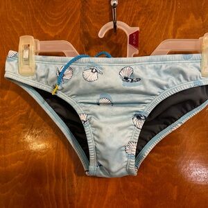 Jolyn Clothing Seashell Print Bikini Bottoms - Light Blue